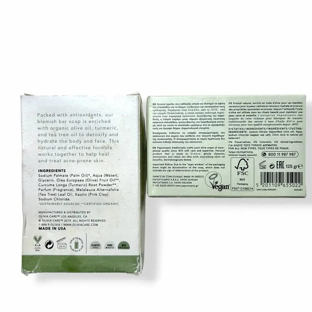 Bar Soap Asstd 7 Pc Lot Zum, Formulary 55, Greek Olive Oil Tea Tree Lemon